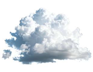 A large, fluffy cumulus cloud with a dark, stormy base