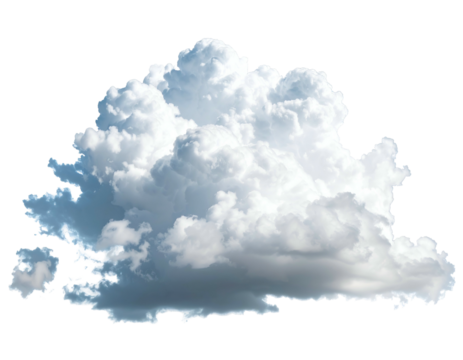 A large, fluffy cumulus cloud with a dark, stormy base