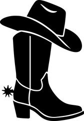 Cowboy Boot Hat Scalable SVG Vector Graphic with Editable Paths and Layers for Web, UI Design, Digital Art, and Print Applications