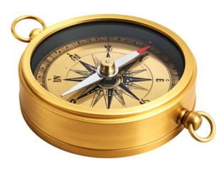 Antique golden compass, navigation, guidance, direction