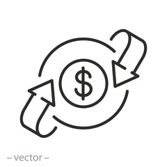 Cashback, refund label, vector line icon