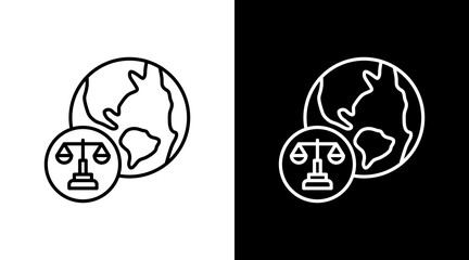 International Law  White Icon Set Design