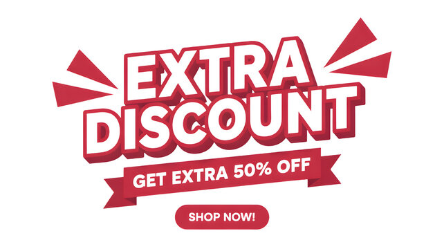 Get extra discount for sale offers, transparent png isolated.