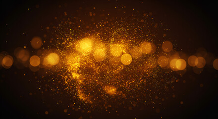 Stunning golden particles floating in elegant dark space for luxury designs, vibrant backgrounds, and magical effects to add wonder and excitement