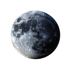 Full moon close up against Transparent Background