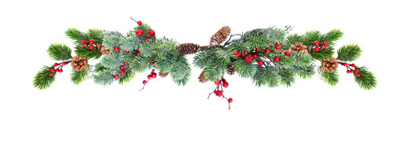 Christmas garland isolated on transparent background 