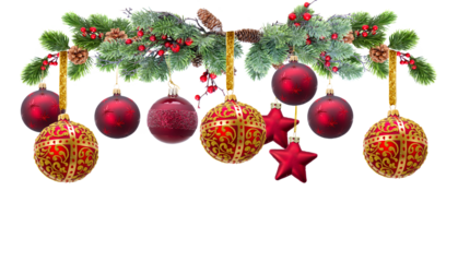 Christmas garland isolated on transparent background 