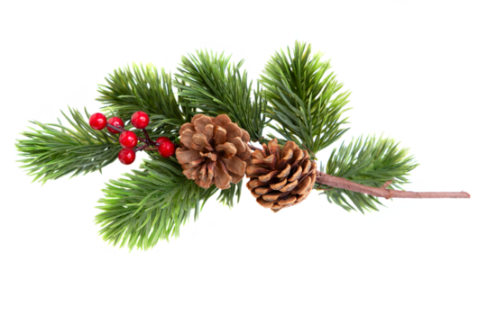 Christmas garland isolated on transparent background - Powered by Adobe