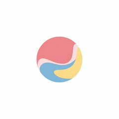 Abstract colorful circle logo design with flowing shapes.