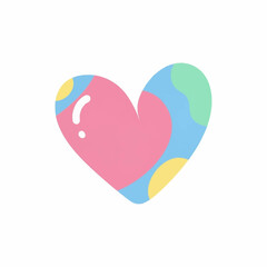 Colorful Abstract Heart Shape with Pastel Colors and Playful Design.
