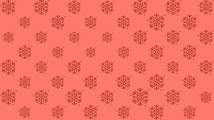 Doodle christmas snow outline seamless pattern adorning a bright red repeating background