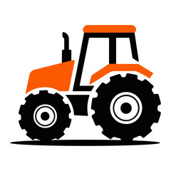 Tractor isolated on white background, tractor, vehicle, machine, wheel, farmer, agriculture, transport, industry, engine.