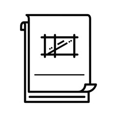 Rough draft construction document icon in line style for web design