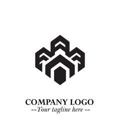Building Logo Symbol in Black on the White Background with Modern Minimal Architecture Design