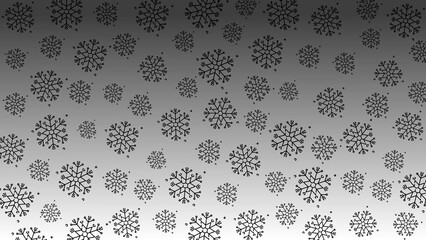 Doodle christmas snow outline seamless pattern adorning a bright gray repeating background.