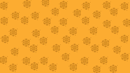 Doodle christmas snow outline seamless pattern adorning a bright orange repeating background.