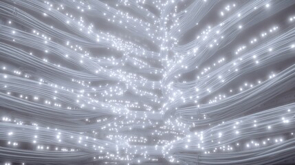 Abstract background with glowing dots, representing data streams and network connections