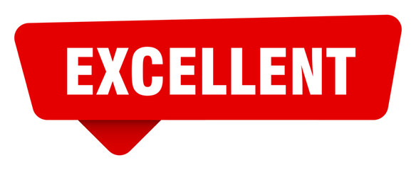 excellent red sticker isolated on transpatent background. excellent sign