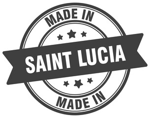 Made in Saint Lucia round sign. Made in Saint Lucia stamp.