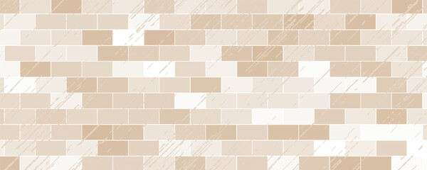 Watercolor-style brick wall background illustration - Beige