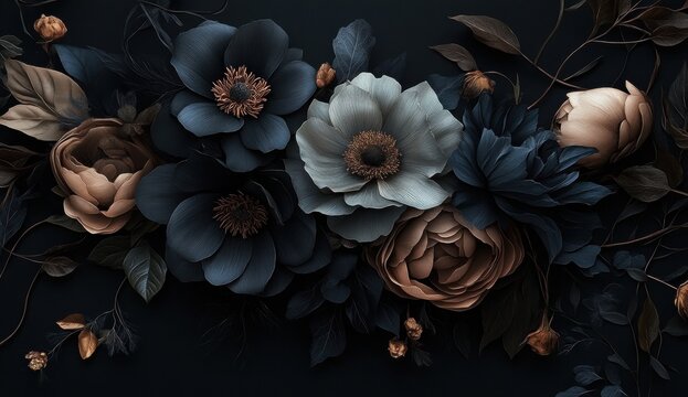 Digital art piece that appears to bouquet Close up of blooming