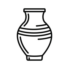Classic ceramic vase with curved body and narrow neck