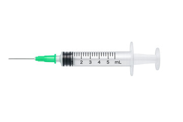 Fototapeta premium Sterile Medical Syringe with Clear Scale isolated on transparent background