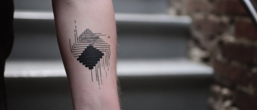 Urban Tattoo Design on Real Skin with Paradox Steps and Crisp Risers in Forearm Lane