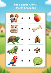 Fototapeta premium Pet & Exotic Animal Match Challenge