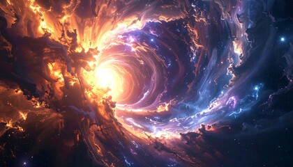 Cosmic Vortex - A Swirling Nebula of Light and Color.