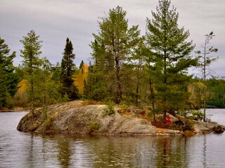 lake with small island