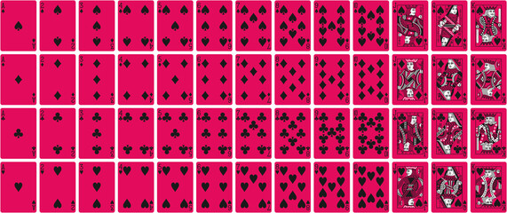 High-Quality Playing Cards Set - Raspberry Fill