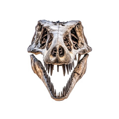 Tyrannosaurus rex skull isolated on black