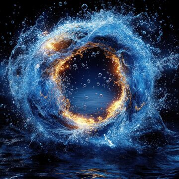 Circular water and fire vortex
