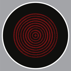 burgundy vector hand painting cretive round art design for  watercolor drawn modern geometric ceramic plate pattern design, wall decor, poster, print, cover, hat, geometric, creative home decor, t shi