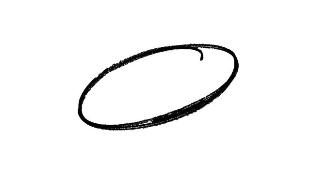 circle brush stroke highlight marker for presentation, Hand Drawn Oval Highlight Effect, 4k circle animation with alpha channel