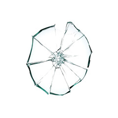 Broken glass shards on Transparent Background