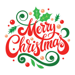 Merry Christmas Decorative Typography Design