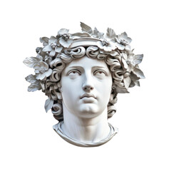 Apollo head statue on Transparent Background
