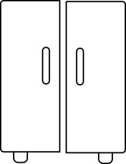 Refrigrator collection icon. Can be used for coloring books.Coloring vector basic element graphic design.Vector of a coloring of a refrigrator. refrigrator technology outline icon.