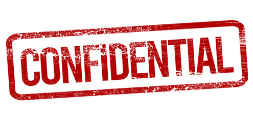 Confidential Red stamp on a white background