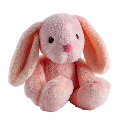 Isolated Plush Pink Rabbit Soft Dream Toy