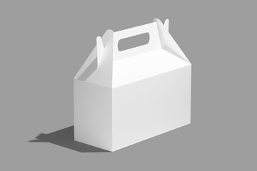 Takeaway Food Box Packaging Mockup with Handle