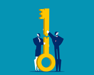 Robot. Artificial intelligence jigsaw the keys together