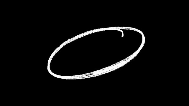 circle brush stroke highlight marker for presentation, Hand Drawn Oval Highlight Effect, 4k circle animation with alpha channel