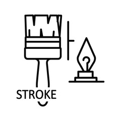 Paintbrush stroke icon with lightbulb symbol