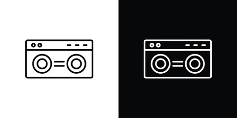 Boombox icons. Editable Stroke. logotype design concept © Raj