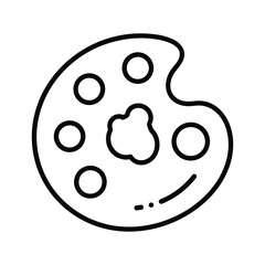 Artists paint palette with circular wells for colors