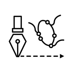 Pen tool creating a vector path with nodes and curves