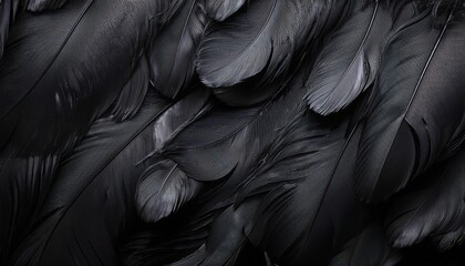 dark and moody black feathers background for an elegant mysterious look